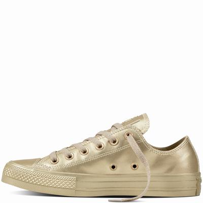 Converse Chuck Taylor All Star Liquid Metallic Low Tops Womens - Light Gold/Light Gold Shoes (229HSNZE)